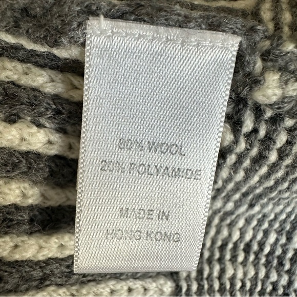 St. John Gray Wool Blend Striped Knit Button Up Cardigan Size M - Picture 14 of 16